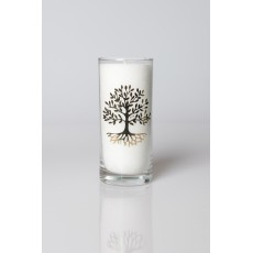 Glas-Kerze Baum des Lebens 50h Brenndauer
